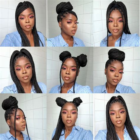 how would i look with braids|different ways of styling braids.